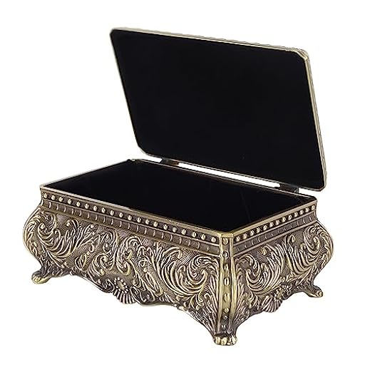 Joyeros Antiguos Caja de Almacenamiento Rectangular con Grabado Floral Metálico, Joyero Vintage para Mujeres Niñas Cumpleaños Navidad (Bronce) | Ya disponible en tu tienda friki favorita! En mundofriki.es!