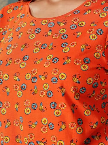 Image of Clovia Women Cotton Night Suit- Printed, Top & Pyjama Set