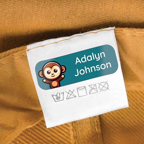 Bunny Badges Custom Daycare Name Labels (120 Labels) - Personalized Clothing Label - Waterproof Name Stickers for Clothing, Bottles, Backpacks, Food Containers and School Supplies