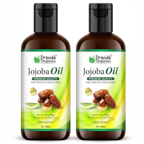 Image of Pure Cold Pressed Jojoba Oil for Hair, Skin & Face | 100% Natural, Unrefined & Hexane Free | Multipurpose Carrier Oil for Moisturizing & Massage | Pack of 2 100 ml