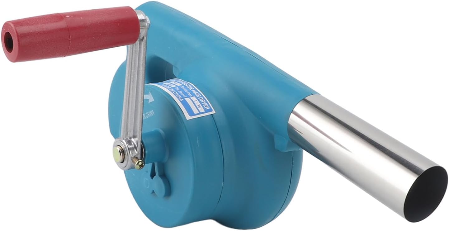 BBQ Fan, Fire Blower Detachable Handle Portable for Camping (Blue)