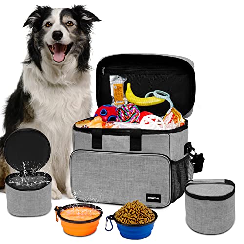 SIRMEDAL Hund Reisetasche Großes Haustier Reiseset für Lieferungen Beinhaltet 2 zusammenklappbare Hundeschalen 2 TravelFood Container Hund Reiseset für EIN Wochenende Weg Set., 13.8 €