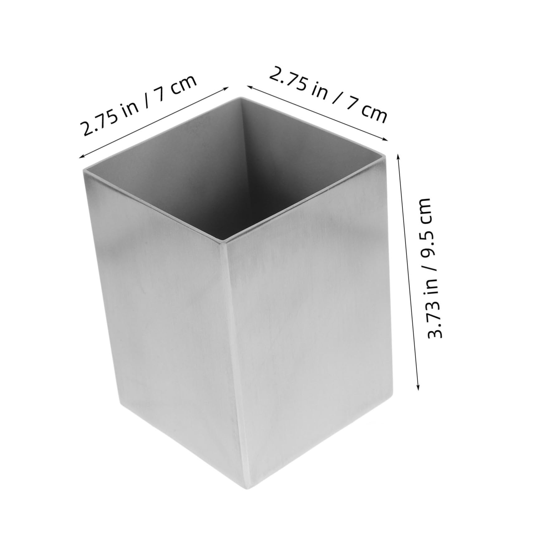 Housoutil Edelstahl Stiftehalter in Silber, Quadratisch für Schreibtisch