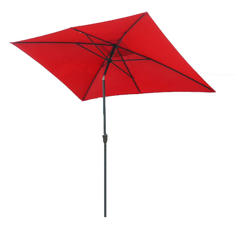KIRLULU Sombrilla De Jardín Rectangular De 2 * 3 M, Toldo Sombrilla para Exteriores para Terraza, Balcón, Mesa, Sombrilla, Diseño De Inclinación Y Manivela, Multicolor