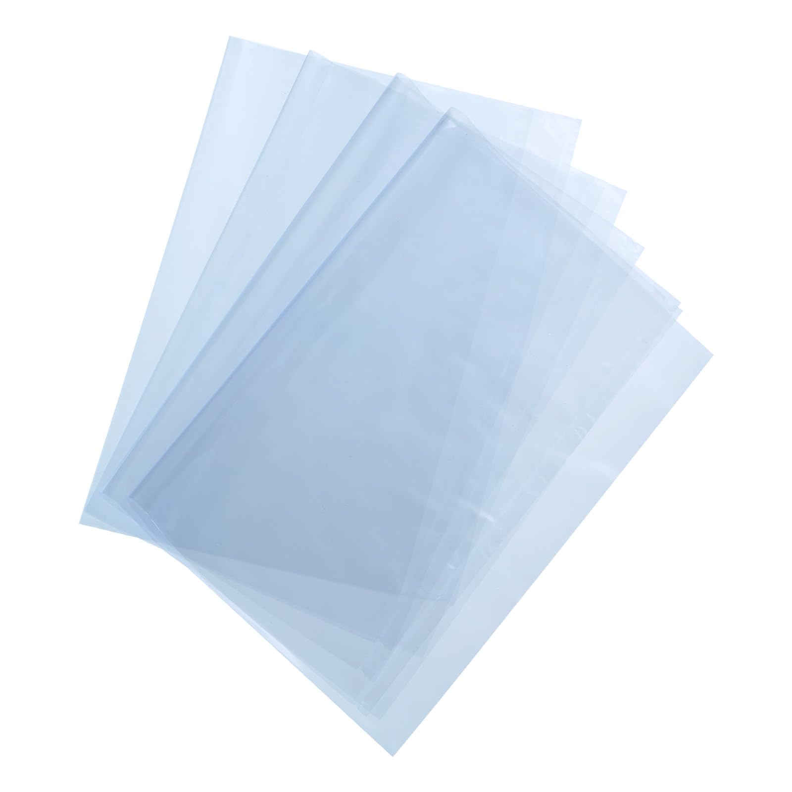 uxcell 100Pcs 18x13.5 Inch Shrink Wrap Bags, Blue Clear PVC Heat Shrink Wrap for Gift Basket, Bath Soaps, Candles and Homemade DIY Projects