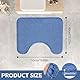 AUAUY rutschfeste WC-Vorleger, U-Waschbar WC Teppich Klovorleger mit Ausschnitt Weiche Hochflor Toiletten Vorleger, Mikrofaser Badematte - 50 x 40 cm (Blau)