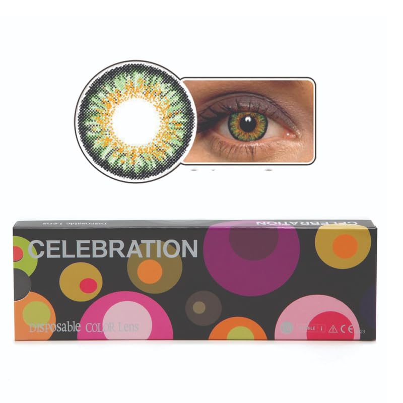 CELEBRATION Yearly Color Contact Lens 1 Piece For Men And Women, Naughty Brown Shade, Natural Looking Eye Color Lens, Comfortable Soft Lens, Optical Power -4.75-image-3