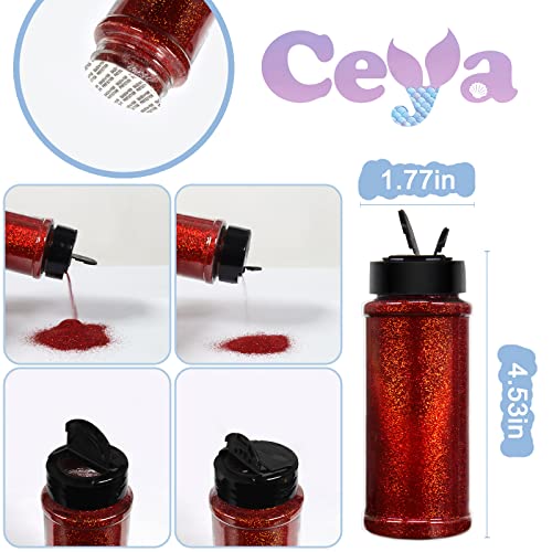 Ceya 3.5oz/ 100g Ultra Fine Glitter Powder Laser Wine Red Holographic Glitter 1/128” 0.008” 0.2mm for Slime Epoxy Resin Craft Tumbler Jewelry Nail Art Festival Makeup Scrapbook Painting Wedding Cards - Image 4