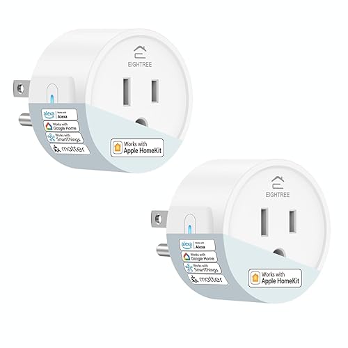 Miniatura 10 de Enchufe inteligente Mini, las salidas WiFi funcionan con Alexa y Google Home, control remoto de voz y cronograma de temporizador, no requiere