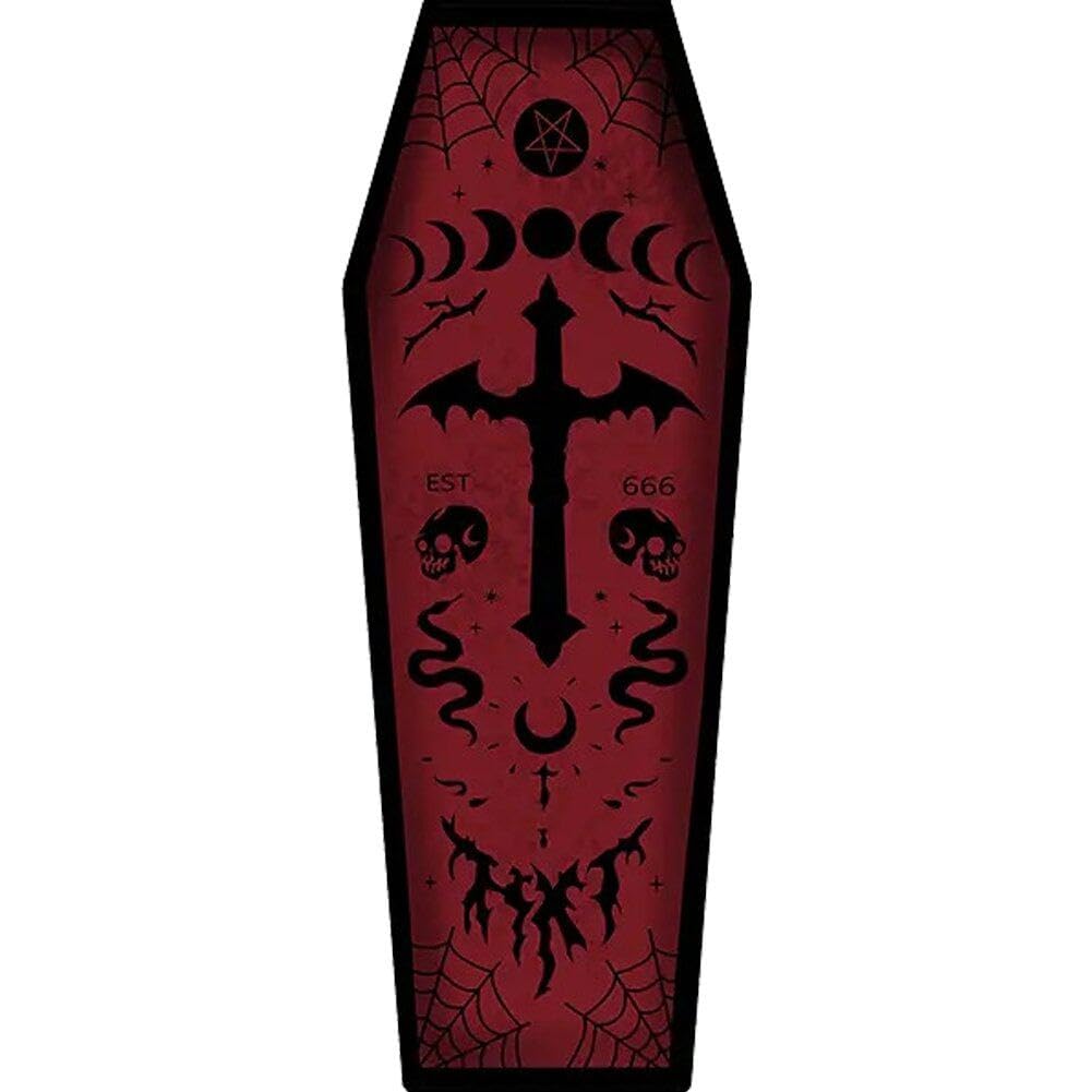Hrippy Style2 Halloween Coffin Rug Area Mat, Gothic Cross Coffin Carpet Non-Slip Rug Floor Mats For Kitchen Bedroom Living Room