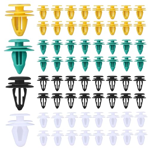 GVSS 60 Pièces Clips de Fixation Voiture Plastique 4 Tailles 8-10mm, Clips Voiture,Clips Plastique Voiture,Agrafe Carrosserie,Clips de Garniture de Voiture...