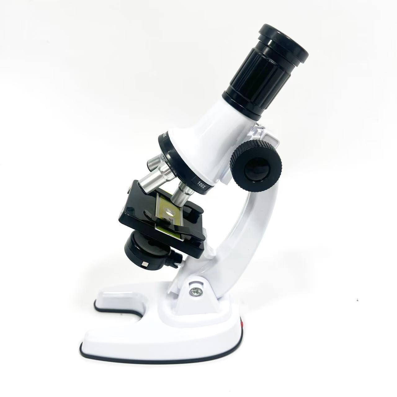 65 Pieces Microscope Kit for Kids Ages 5-7 8-13, 100X-1200X Magnification with 7 Colors of LED Lights and 12 Prepared Slides