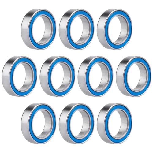 Image of 10pcs 6700-2RS Ball Bearings - Miniature Deep Groove Ball Bearing Double Blue Rubber Sealed Chrome Steel for RC Cars /Planes /Drone /Robotics and Small Electric Motors(10x15x4mm)