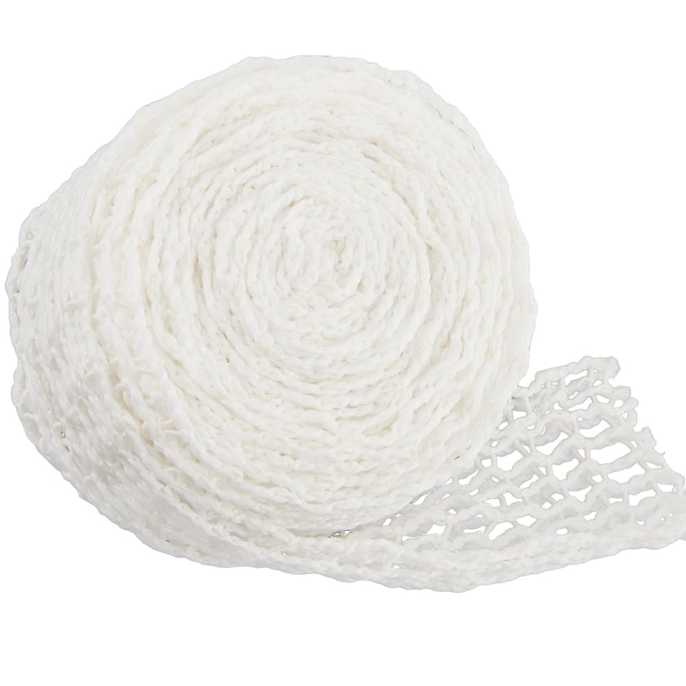 CREATCABIN 16.4 Feet Meat Drying Net Food Netting Roll Cotton Whtie Elastic Twine Cooking Butcher String Applicator Bundle Roll Accessories for Kitchen Cooking Drying Deli Meats Sausage Making