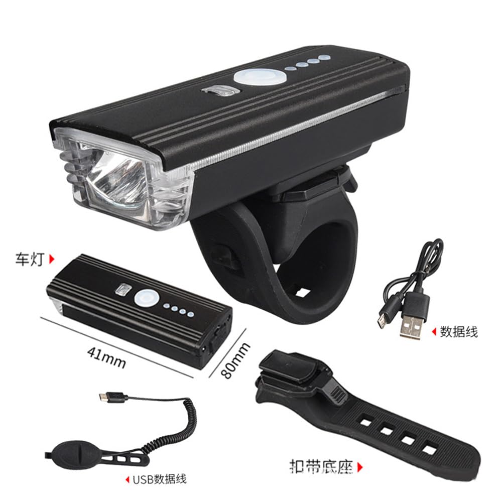 Faro Anteriore per Bicicletta Ricaricabile Tramite USB, 350 Lumen, Impermeabile, Ideale per Bici da Strada, Mountain Bike e da Città.