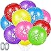 Produktbild Gejoy 4. Geburtstag Luftballons Set, Beinhaltet 30 Stücke 4 Jährige Jubiläumsballons, 12 Zoll Stern Latexballons und 2 Stücke Silbergrau Glitzer Ballonbänder für die Party Dekoration