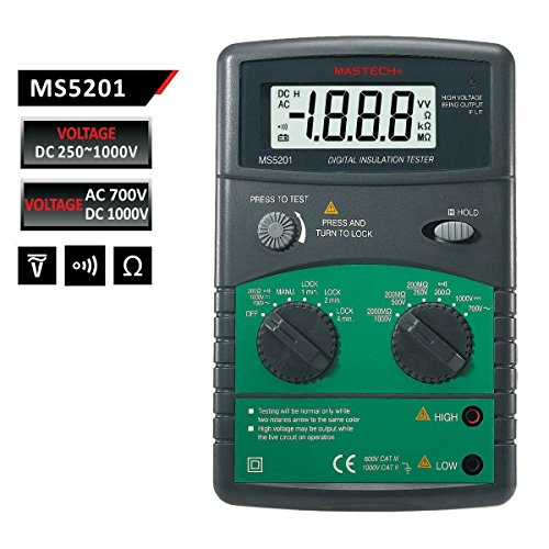 Tekpower OEM MASTECH MS5201 Digital Insulation Tester AC/DC Voltage Detector with Alarm