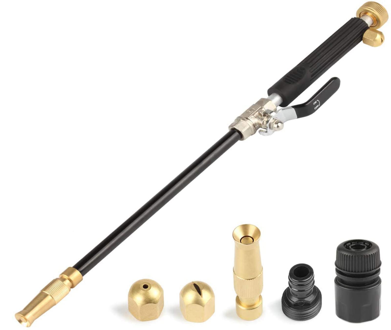 Hydrojet Power Washer for Hose,Hydro Jet High Pressure Washer Wand Portable,ressure Washer Gun with Garden Hose End, Tool Magic Spray Water Gun,for Car Washing or Garden Cleaning Black