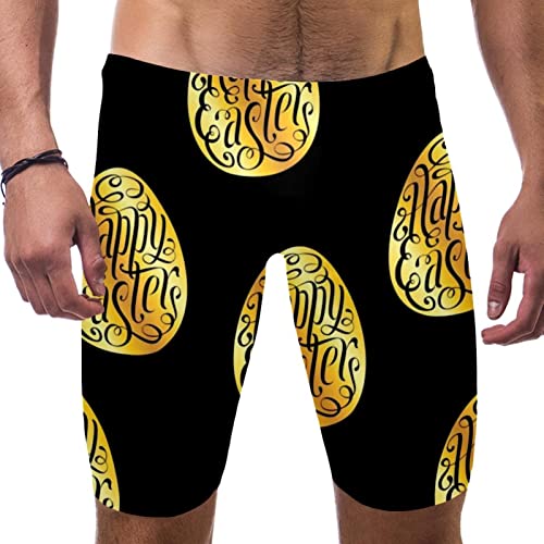 Maillot de bain pour homme imprimé doré avec cordon de serrage taille M