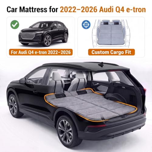 Image of Car Mattress for 2022-2026 Audi Q4 e-tron, Upgraded Non-Inflatable Thickened Foam SUV Car Camping Mattress, Foldable Trunk Sleeping Pad Car Bed Mattress for Road Trips Camping Travel