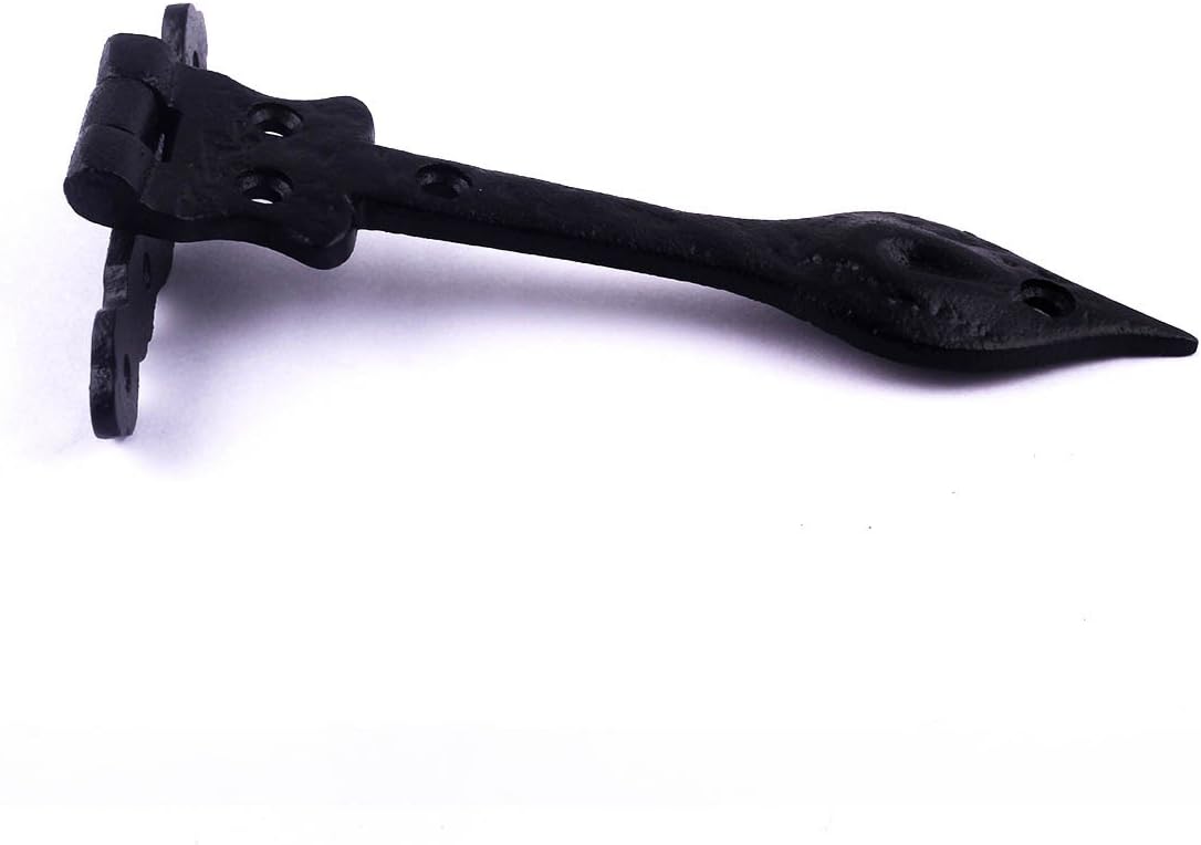 Tесh Dеаlѕ 🔥 Renovators Supply Manufacturing Black Wrought Iron Door Strap Hinge 6 Long Antique Colonial Spear Tip Rust Resistant Flush Mount Door Hinges for Cabinet, Barn Or Shed Doors with Hardware Pack of 6