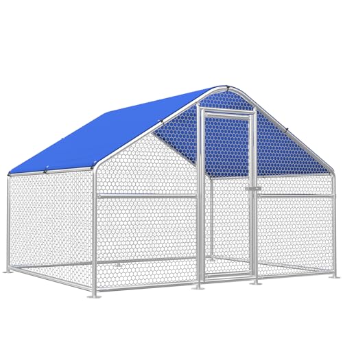 Large Metal Chicken Coop with Hexagonal Chicken Wire, Chicken Coop