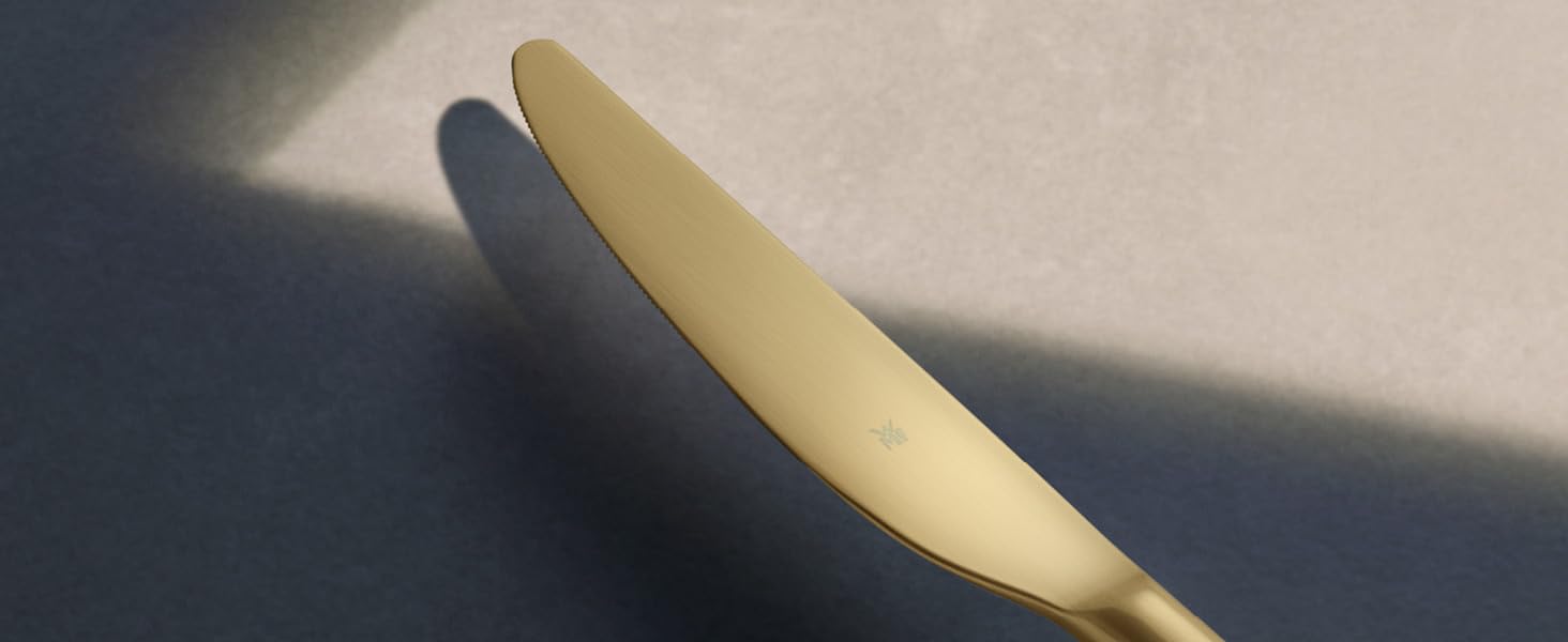 WMF Boston Gold Besteckset, 24-teilig, 6 Speisen, Cromargan-Edelstahl, poliert, spülmaschinengeeignet