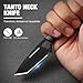 DRACHENADER Neck Knife, Tanto Small Fixed Blade Knife 5cr13mov Stainless Steel Neck Knives with Sheath and Necklace Plactic Mini Small Edc Knives for Men and Women, Full Black