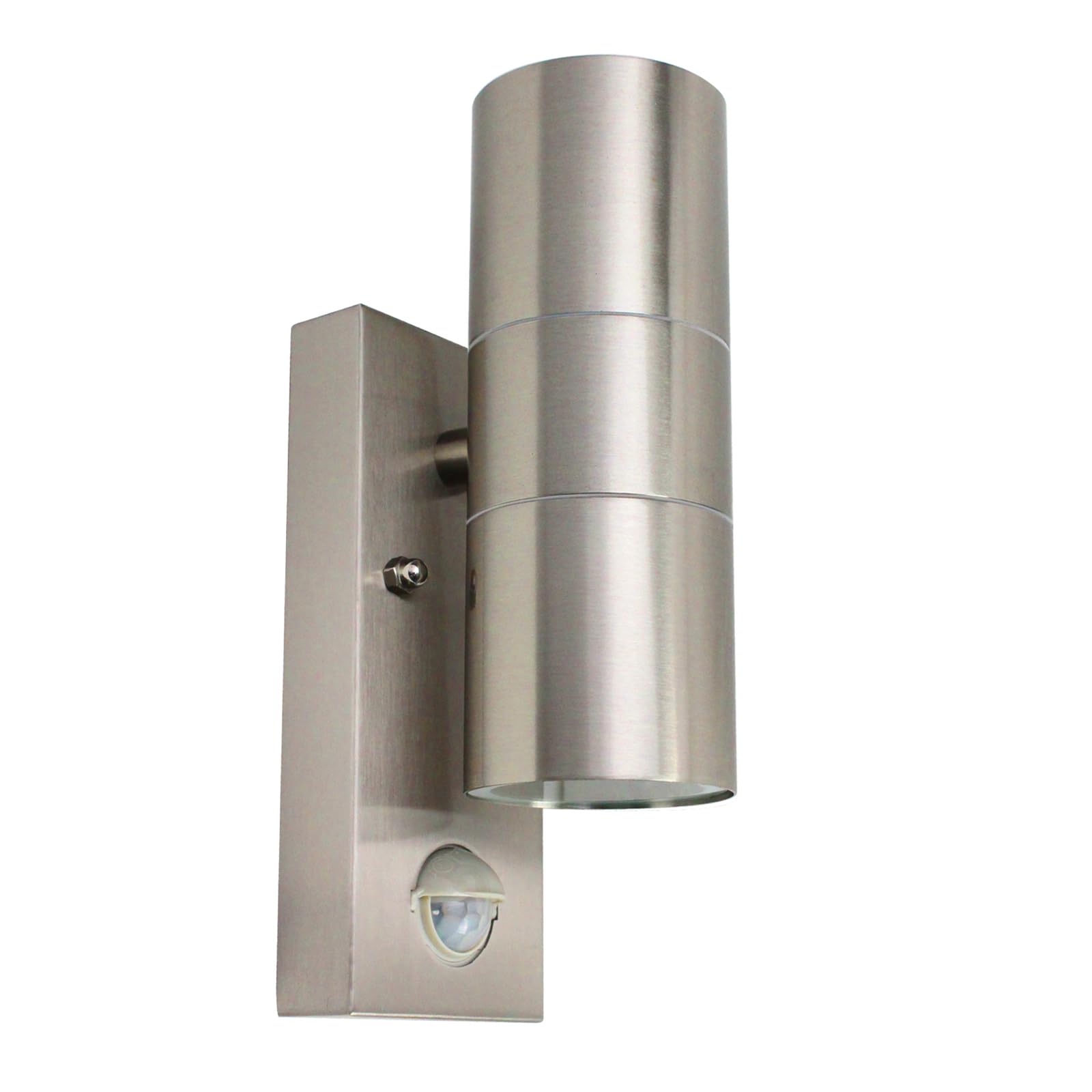 Allesgute Outside Wall Lights Mains Powered PIR Motion Sensor IP44 Up Down Outdoor Wall Lights Stainless Steel 240V for Patio Front Door Porch, No Bulbs