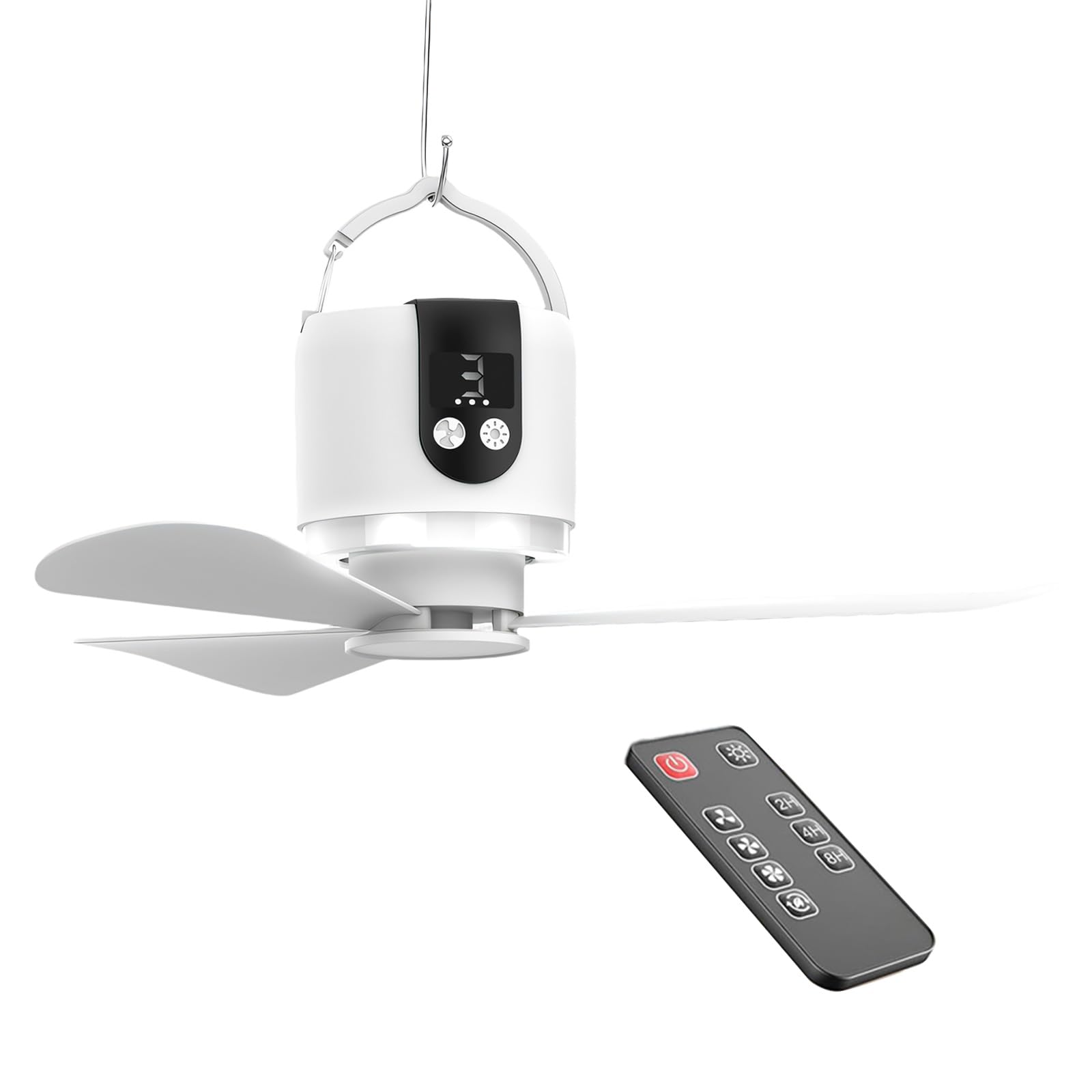 Ventilador de camping recargable de 16.5 pulgadas y gran batería de 15600 mAh