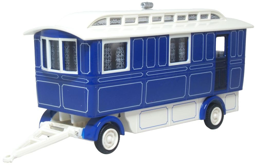Oxford Diecast Showmans Caravan Blue/Cream 76SCV003 1:76 Oxford Showtime Adult diecast collectable