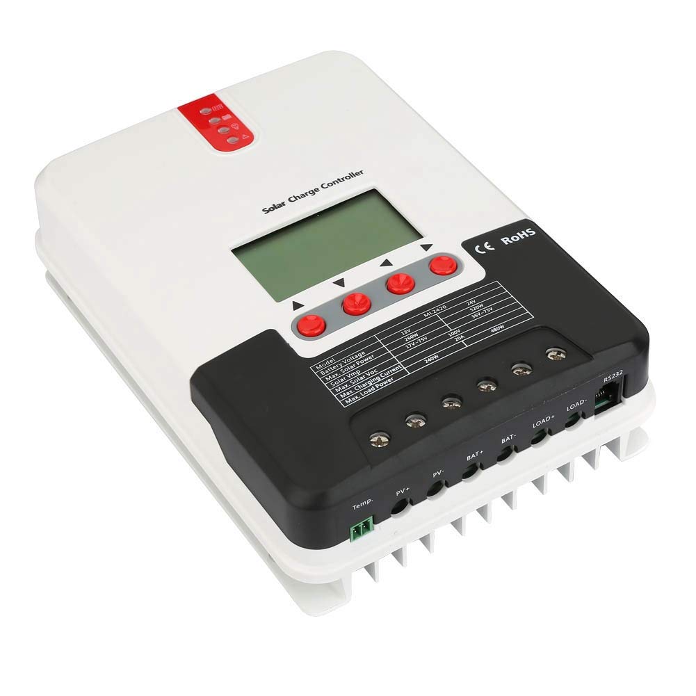 Regolatore di carica solare, regolatore di carica solare del pannello di controllo con display LCD, regolatore del pannello solare per prevenire il sovraccarico (ML2420)