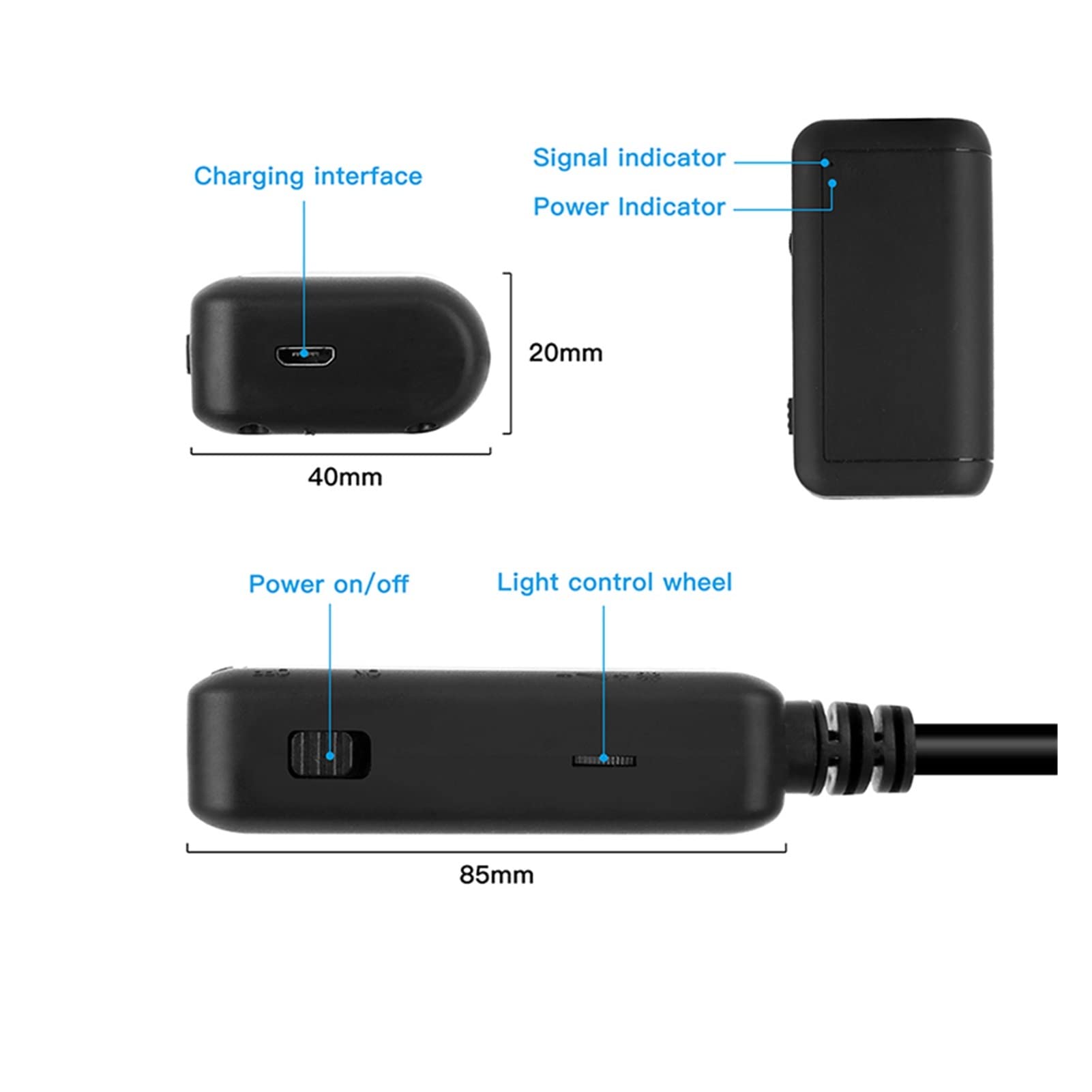 Kamera Hydrauliczna, Bezprzewodowa kamera inspekcyjna 2. 0mp 1920P HD. Kamera endoskopowa WiFi z DOPROWADZIŁO Światło 5. 5mm. Kamera Borskope.(2m)