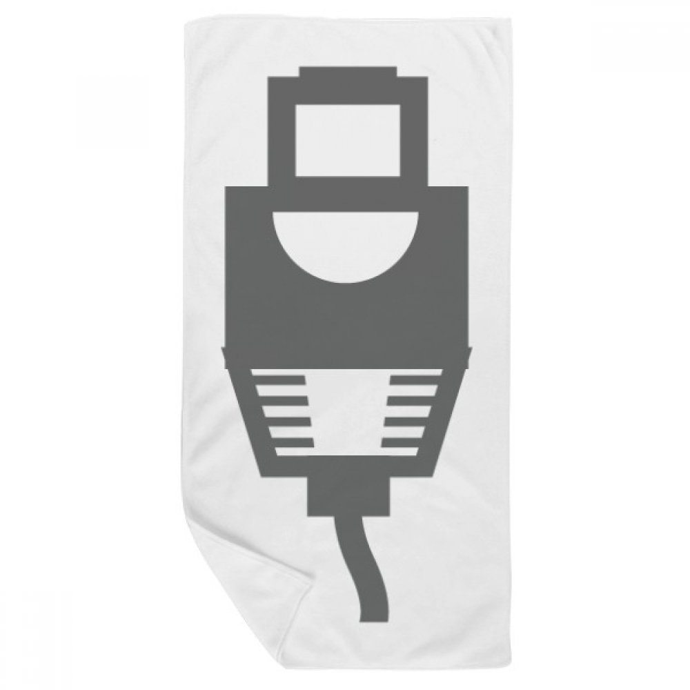 Serviette de bain motif câble noir 35x70cm douce pour visage