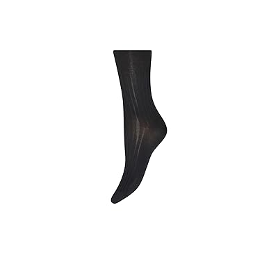 Wolford Luxury Cotton Rib Socks Crew Cut Socks Shoes Black
