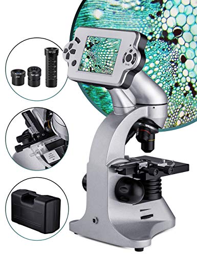 Microscope numérique 2000 x avec écran LCD, plate-forme mécanique XY, double lumière LED, filtre de couleur, pour la science, la biologie, lécole et la recherche