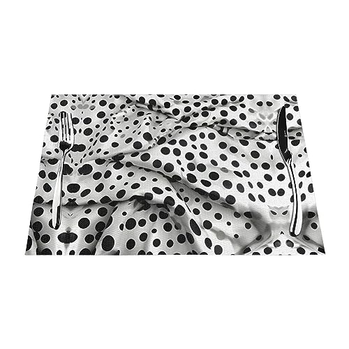Sets de table lavables à pois noirs pour table de cuisine