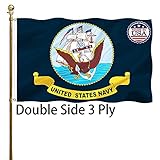 Navy Flag Outdoor 3x5 Double Sided Heavy Dut United States Navy Military Flag 3 Ply 200D Heavy Duty