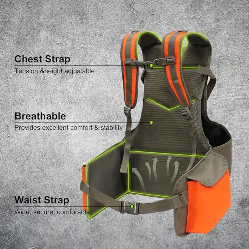 image for MYDAYS Upland Bird Vest Backpack, Hunting Tactical Vest with Game Pouc