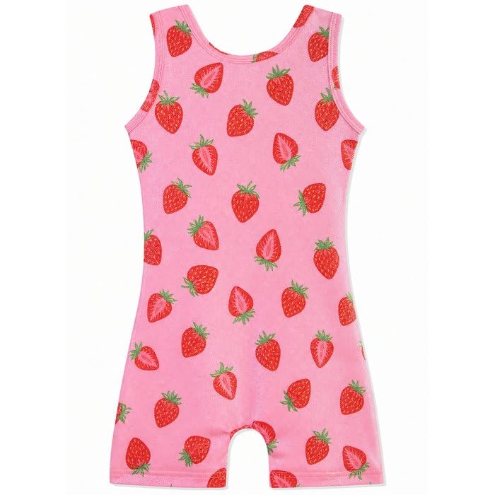 HOZIY Gymnastics Leotards for Girls with Shorts Toddlers Biketards Rainbow Unicorn Dinosaur Mermaid Leopard Flower Galaxy