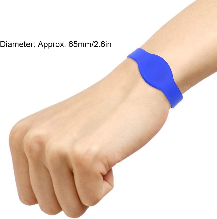 10PCS RFID Wristbands – 125kHz T5577 Writable Silicone Bracelet, IP68 for Access Control, Hotel, Gym, Pool, Spa & Security (Blue)
