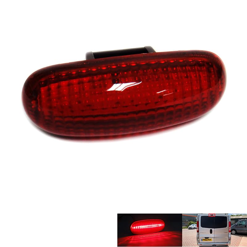 Lente roja LED trasera de alto nivel central tercer freno luz para 2001-2014 Vivaro A Trafic II Primastar X83