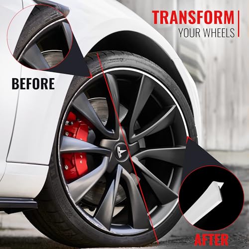 RIMiQ PROTECTiQ PRO Universal Rim Protection Trim - Curb Rash Guard with Award-Winning Patented Design and Premium 3M Tape - Fits Up to 4X 24 Wheels, Cars, Trucks, SUVs - White by RIMiQ - Image 2