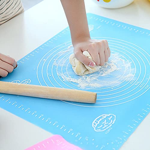 Backmatte aus lebensmittelechtem Silikon mit Antihaftbeschichtung, extra große Backmatte für Backofen mit Hochtemperatur-Teigauflage, Fondant-Gebäck-Kochwerkzeug, himmelblau, 50 x 70 cm
