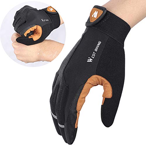 Andoer Luvas de ciclismo antiderrapante respirável masculino anti-choque para esportes ao ar livre l