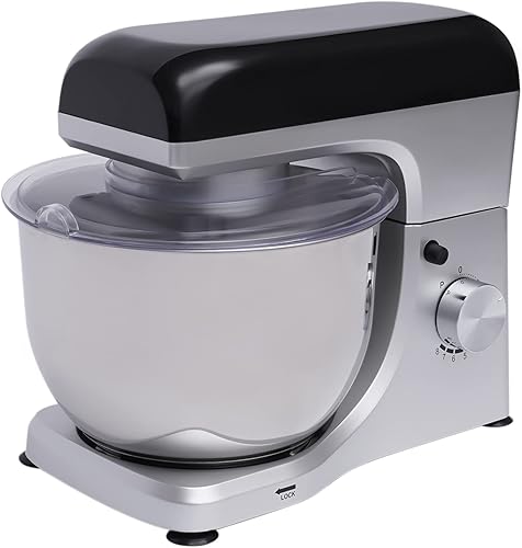 PaNeTnya Mezclador de pie de acero inoxidable de 110 V 1000 W, mezclador eléctrico de masa de pan, 8 velocidades 4.5L4.8Qt Mezclador de pie de