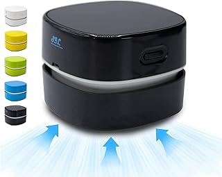 S.I.C Sci Mini aspiradora de Escritorio, aspiradora de Escritorio Recargable inalámbrica, barredora de lápiz, virutas de Goma, Confeti, Teclado, Coche, Escritorio (Negro)