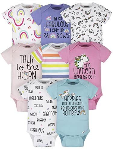 Image of Onesies Brand baby-girls 8-pack Short Sleeve Mix & Match Bodysuits