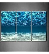 3 Panel Blue Ocean Sea Wall Art Painting on Canvas The Pictures Modern Artwork For Office Home Decor