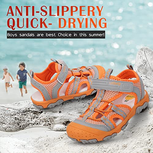 Image of UOVO Boys Sandals Kids Sandals Hiking Athletic Closed-Toe Beach Summer Sandals for Boys Quick-Drying